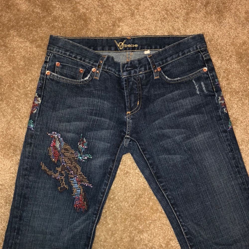 Bebe Jeans size 28 birds and flowers